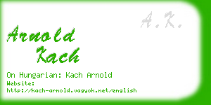 arnold kach business card